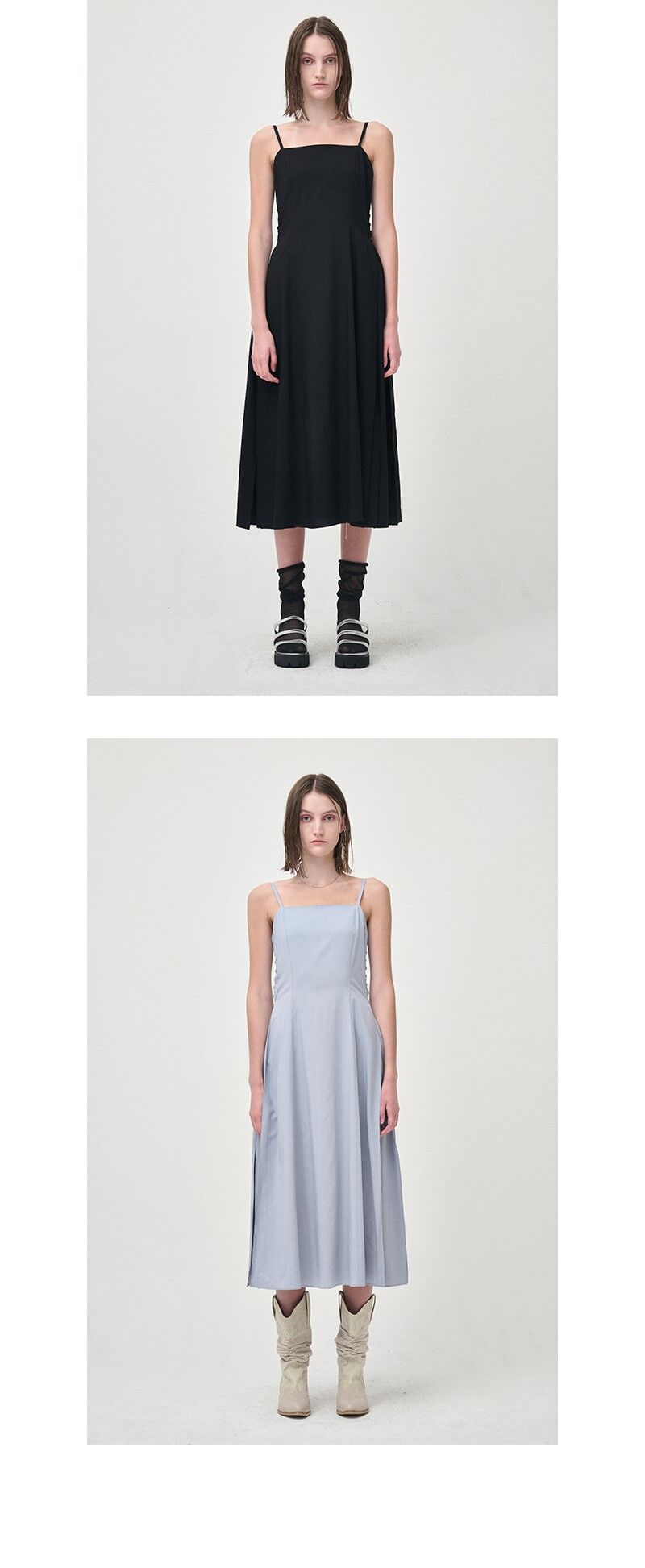 ワンピース ETMON Slip Line Button Detail Dress, Black Slip Line Button Detail Dress, Black - 감도 깊은 취향 셀렉트