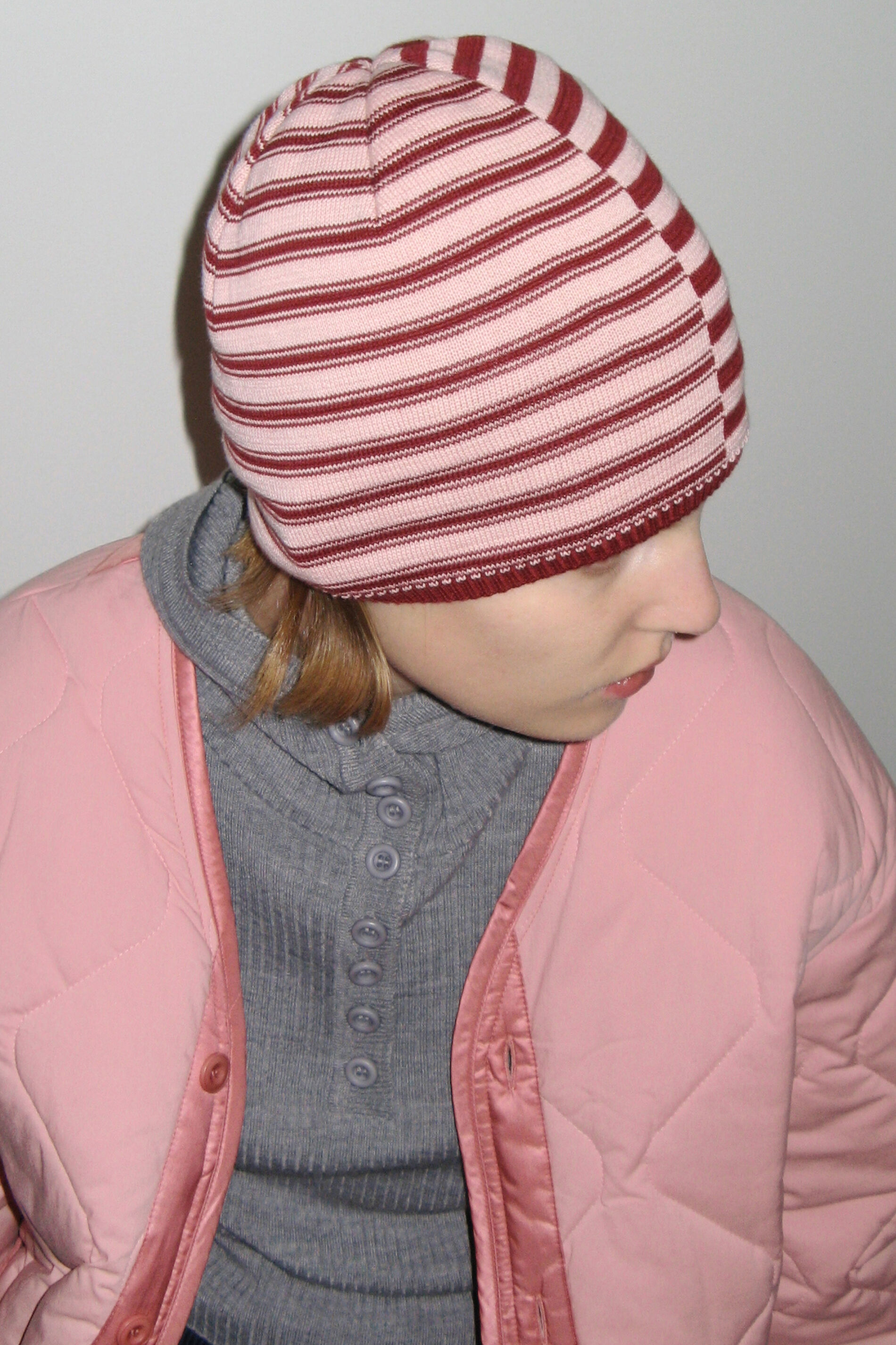 ニットキャップ・ビーニー SINOON STRIPE COLOR BLOCK BEANIE SOFT PINK SINOON] STRIPE COLOR BLOCK BEANIE (SOFT PINK) | もごつ