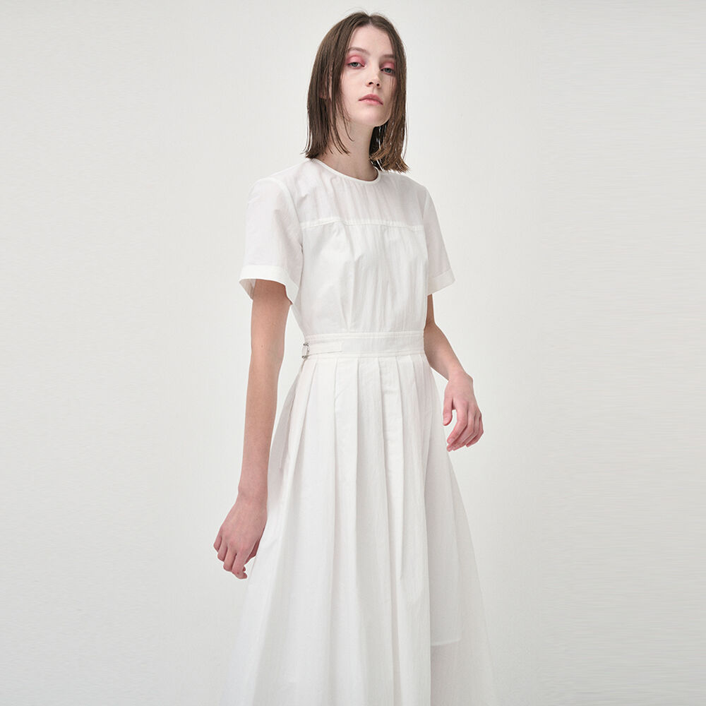 ワンピース ETMON Boat Neck Pintuck Dress, White Boat Neck Pintuck Dress, White - 감도 깊은 취향 셀렉트샵 29CM