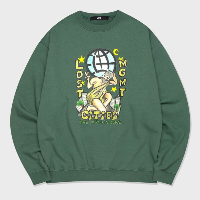 CRAYON ATLAS SWEATSHIRT dark green 감도 깊은 취향 셀렉트샵 29CM