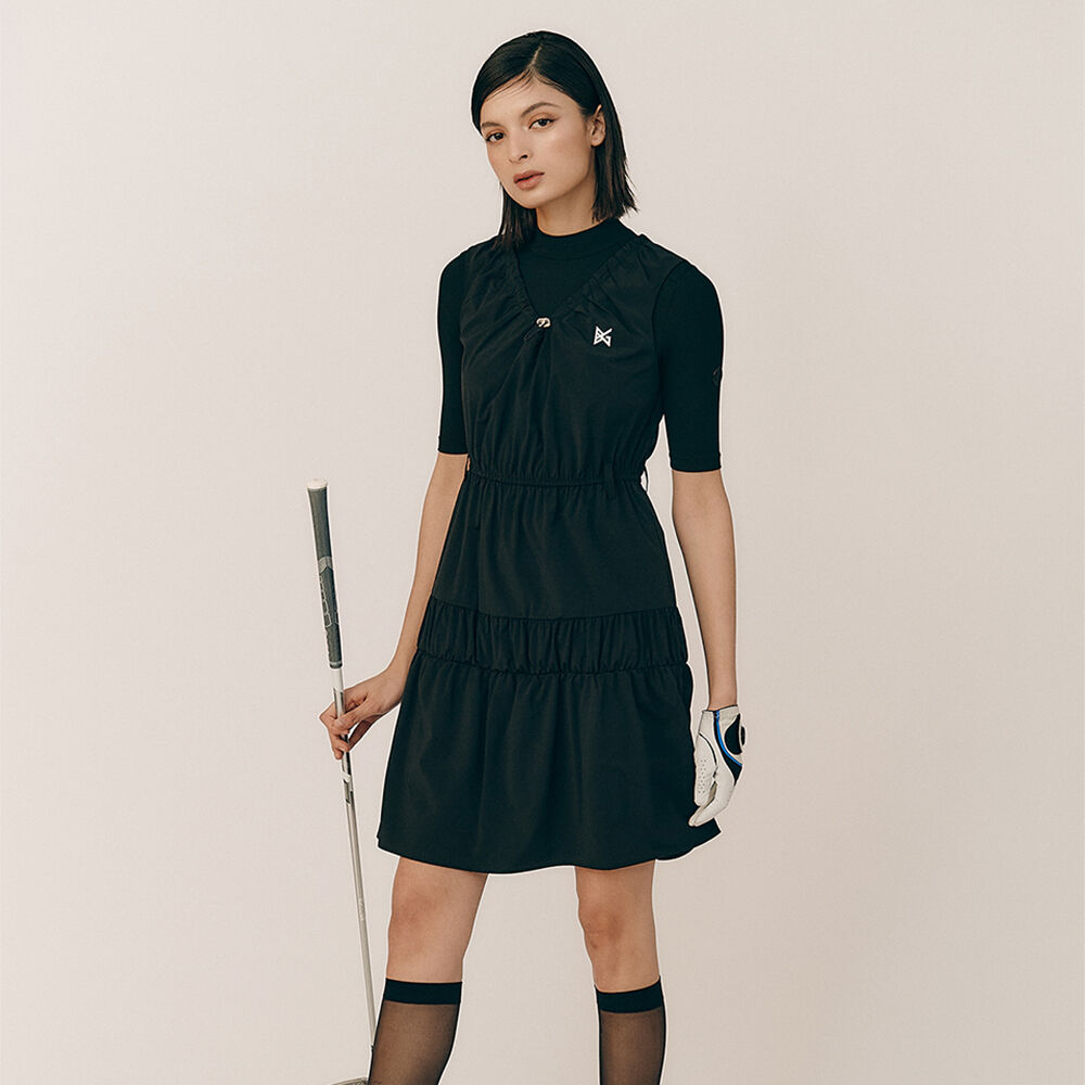 24SS clove] Half Zip-Up Dress (Black) - 감도 깊은 취향