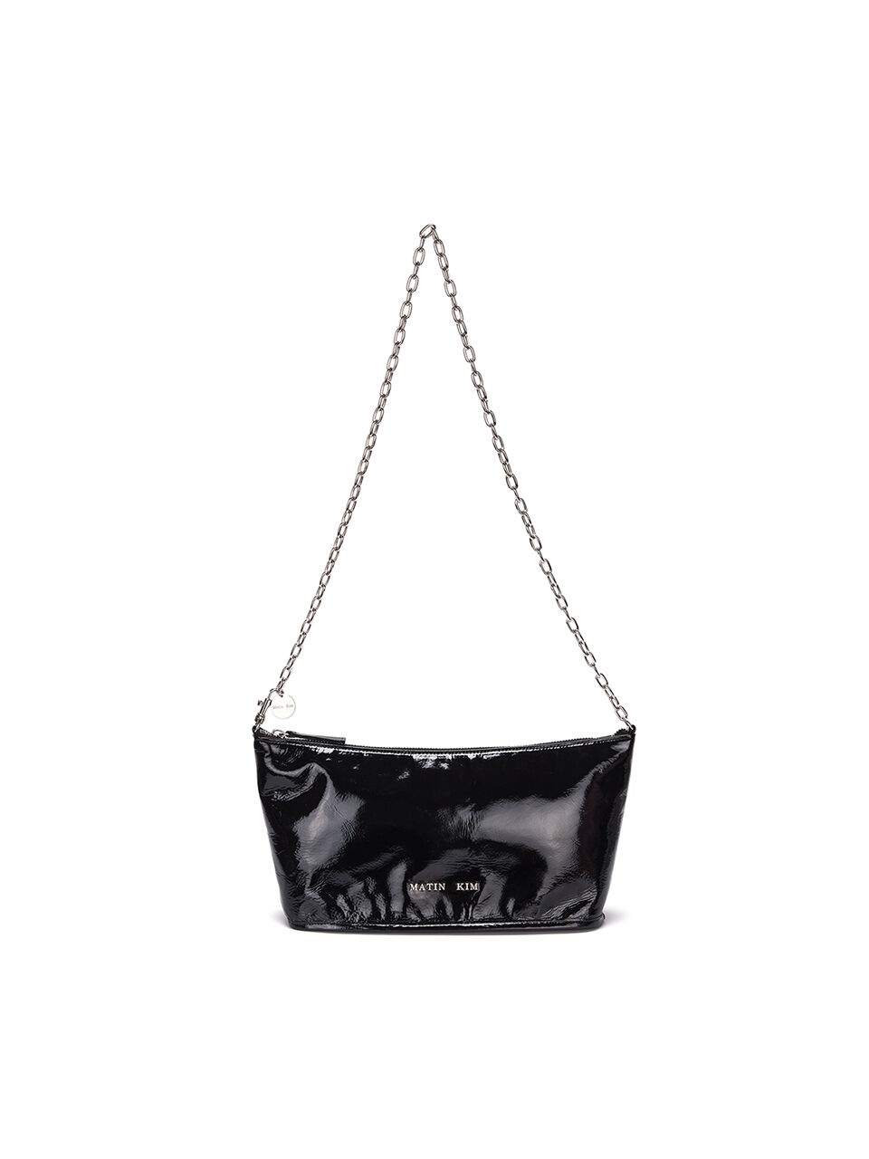 ZIPPER LEATHER SQUARE BAG IN BLACK - MATINKIM