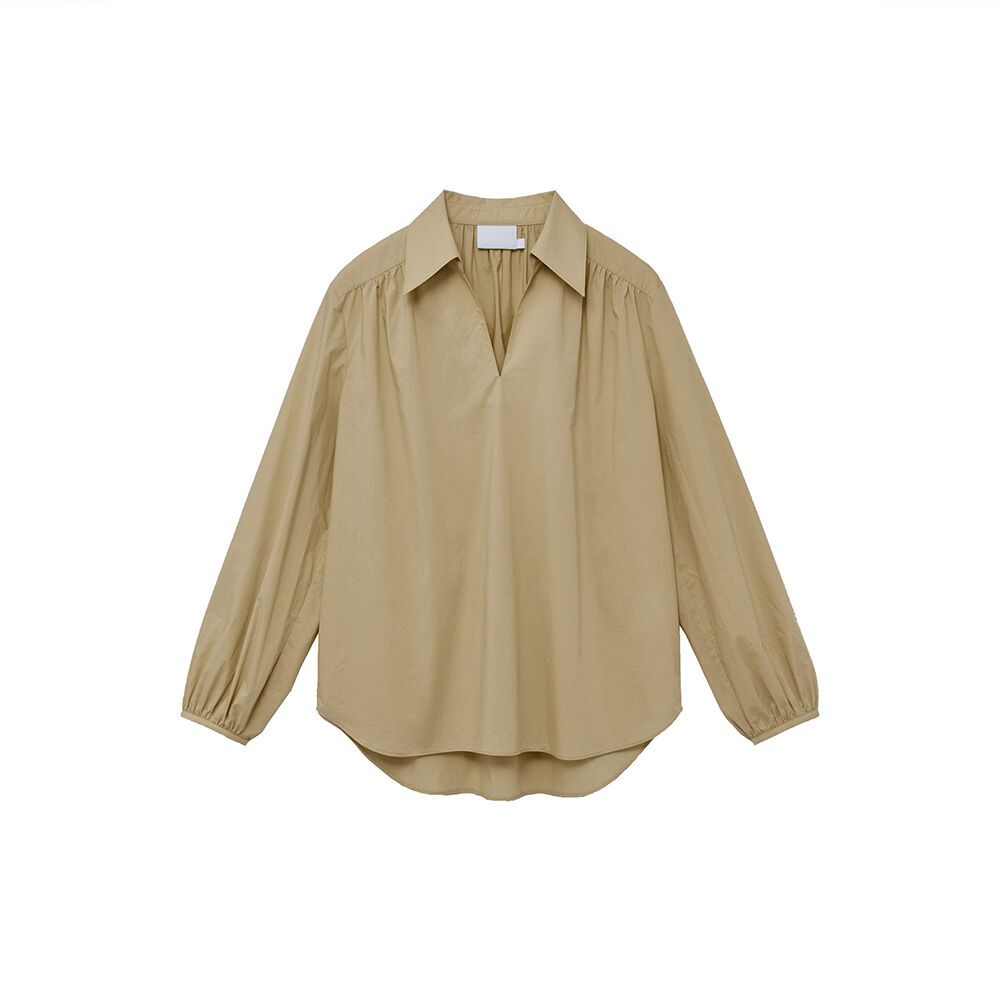 [THELOOM]V-NECK COLLAR SHIRT_BEIGE - 감도 깊은 취향 셀렉트샵 29CM