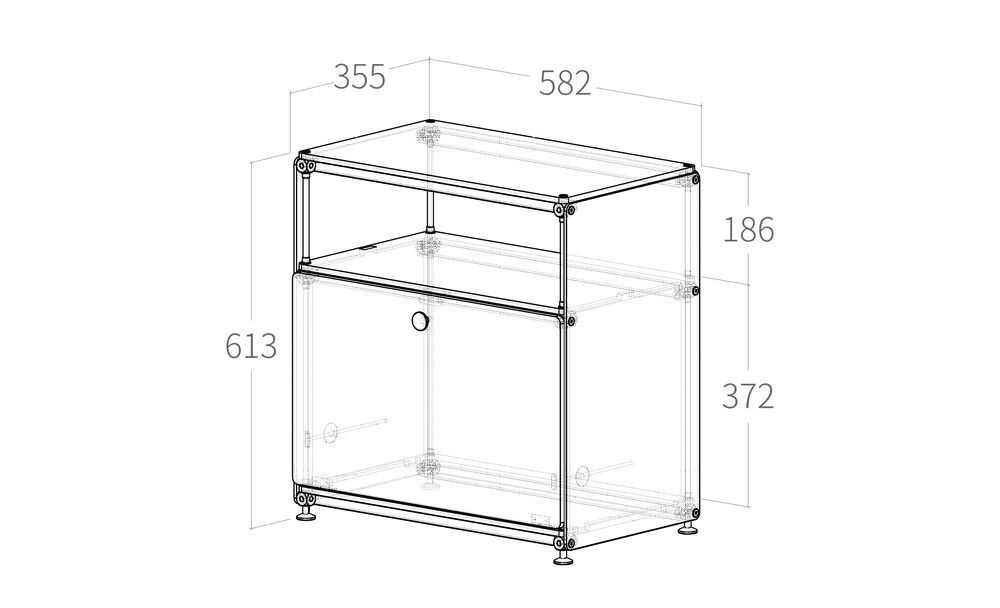 재질 : 아크릴(PMMA), 스테인레스 스틸(STS), 알루미늄

크기 / 무게 : w582 x d355 x h613 (mm) / 약 19 kg

구성품 : DS1-102-2 1ea(완제품), 육각 렌치

구조 보강 : 기존 수평판 지지대(10T 아크릴)에 구조 보강재(3T 스테인리스 스틸) 덧댐 / 구조 보강 시 1칸 기준 최대 70kg 하중 적재 가능 (구조 보강 전 1칸 기준 최대 10kg 하중 적재 가능)

제조국 : 대한민국 (South Korea)