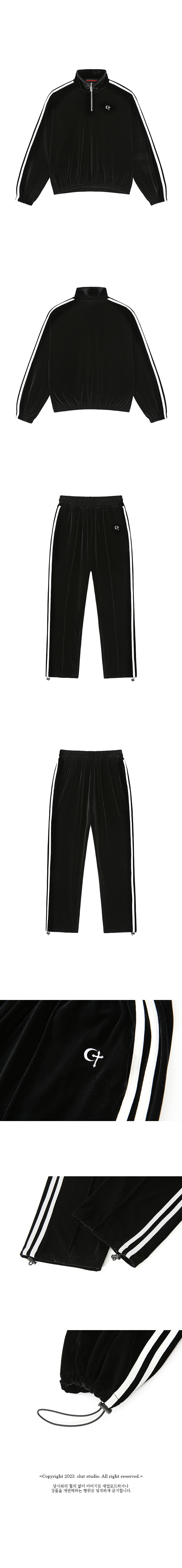 ●CLUT STUDIO● 0 3 lazy day velvet 上下セット / black ○CLUT STUDIO○ 0 3 lazy day velvet 上下セット / black