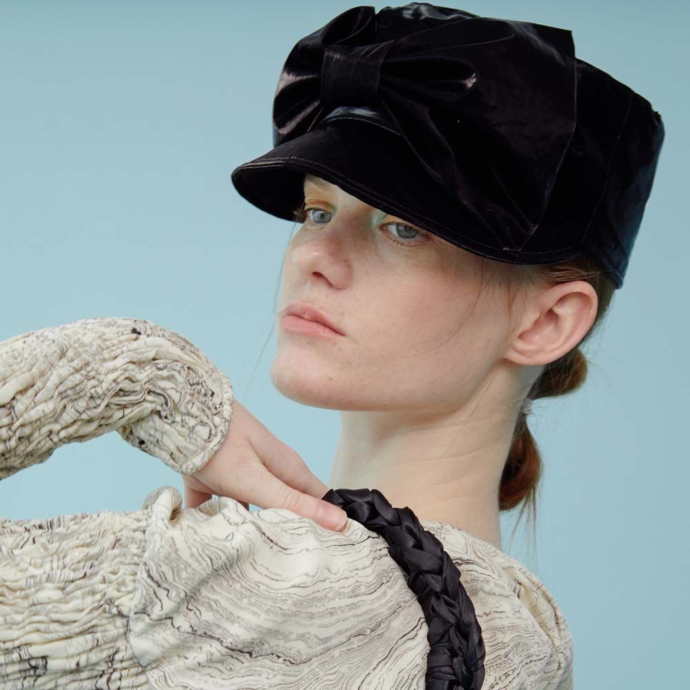 【韓国 AWESOME NEEDS】BELLBOY CAP_RIBBON_CHECK AWESOME NEEDS