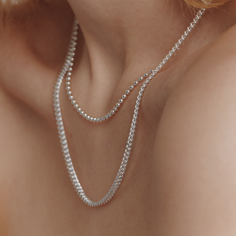 SILVER925) Flat bold Snake Chain Necklace NZ2038 - 감도 깊은