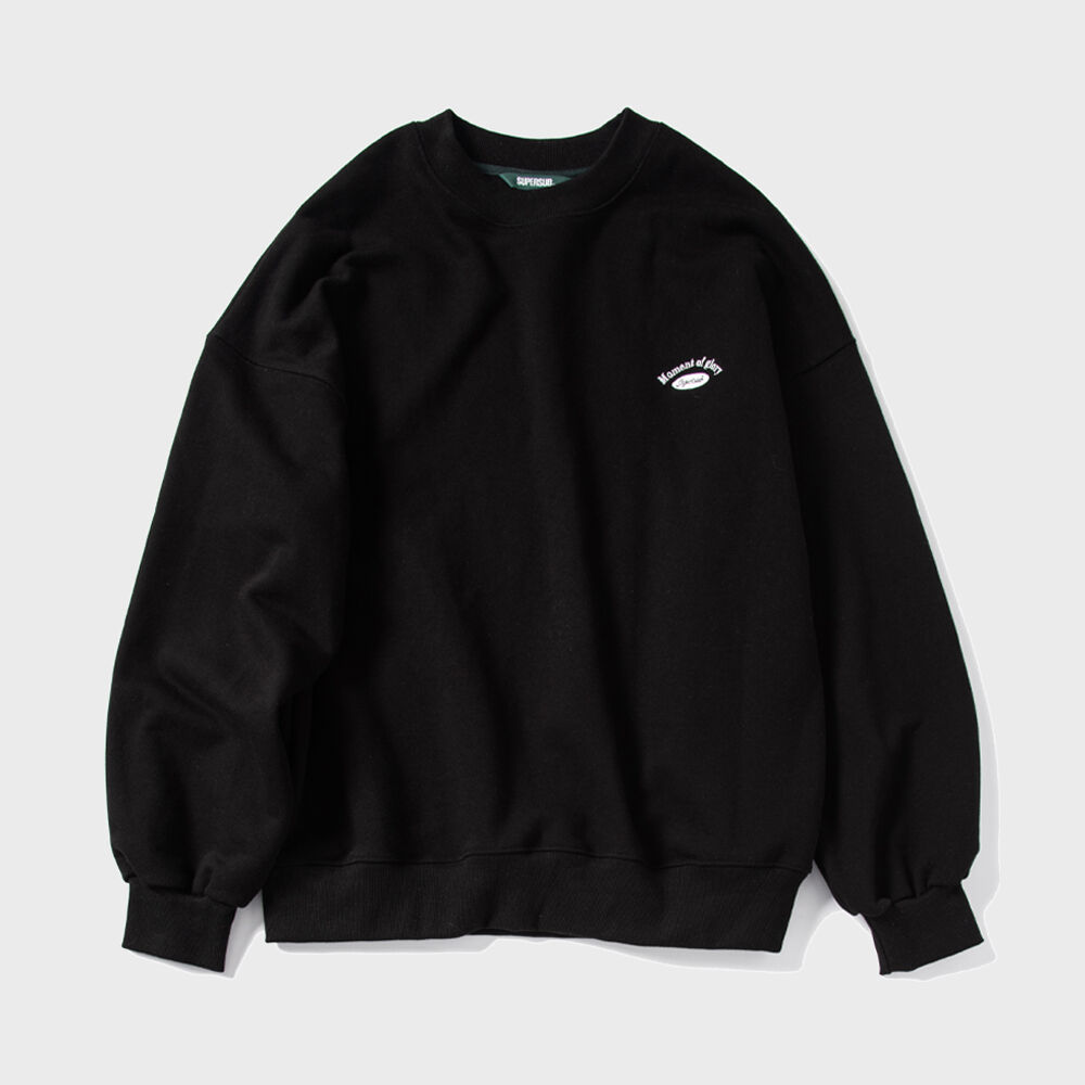 ★人気★【WOOALONG】★Signature balloon over sweatshir.t★ MUSINSA | WOOALONG Signature balloon over hoodie - BLACK