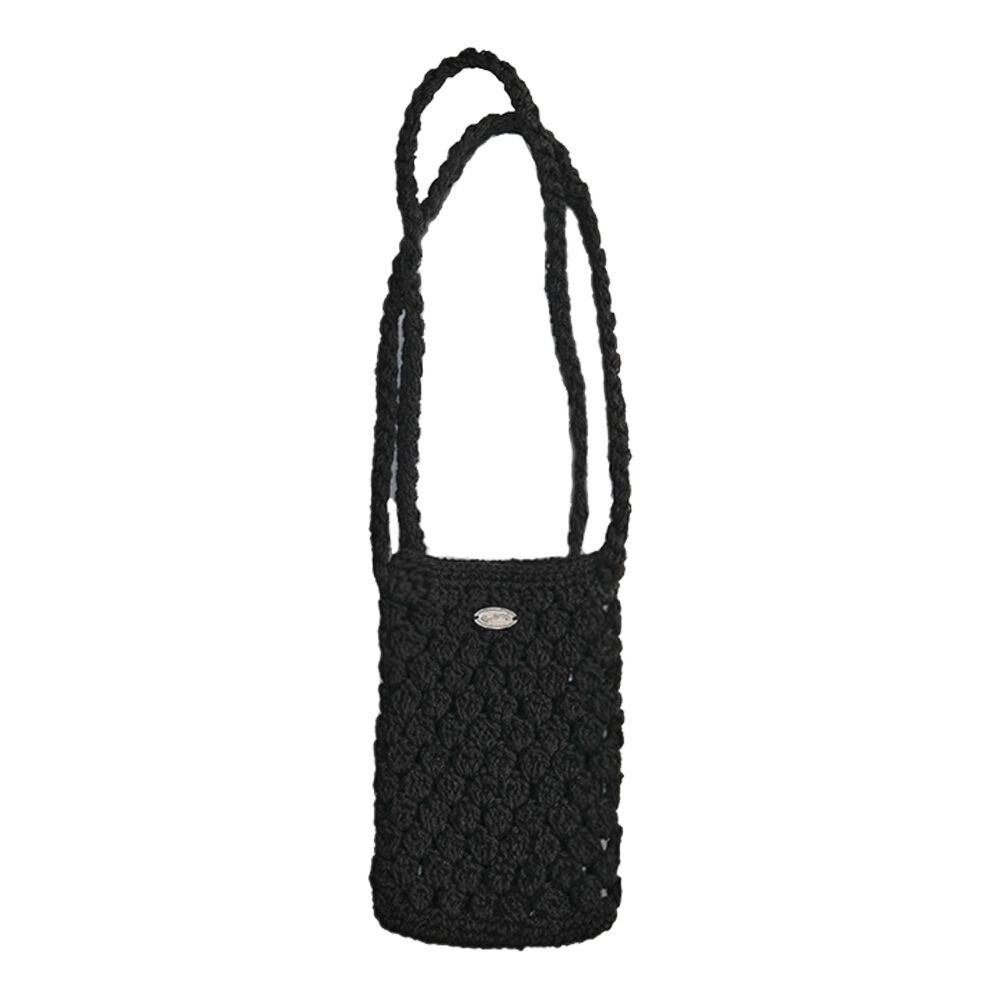 No.141 / Fruits Crochet Cell Phone Bag _ Black