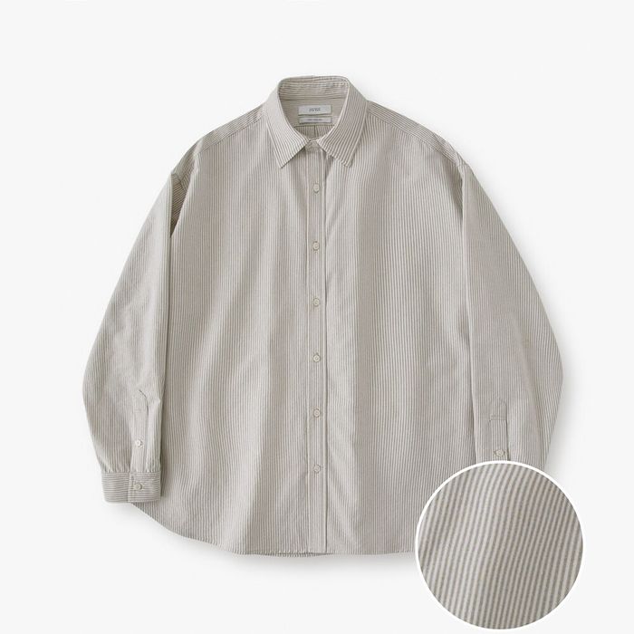 시티보이 빅오버 스트라이프 옥스포드 셔츠_Taupe Gray - 감도 깊은 취향 셀렉트샵 29CM 시티보이 빅오버 스트라이프 옥스포드 셔츠_Taupe Gray - 감도 깊은 취향 셀렉트샵 29Cm