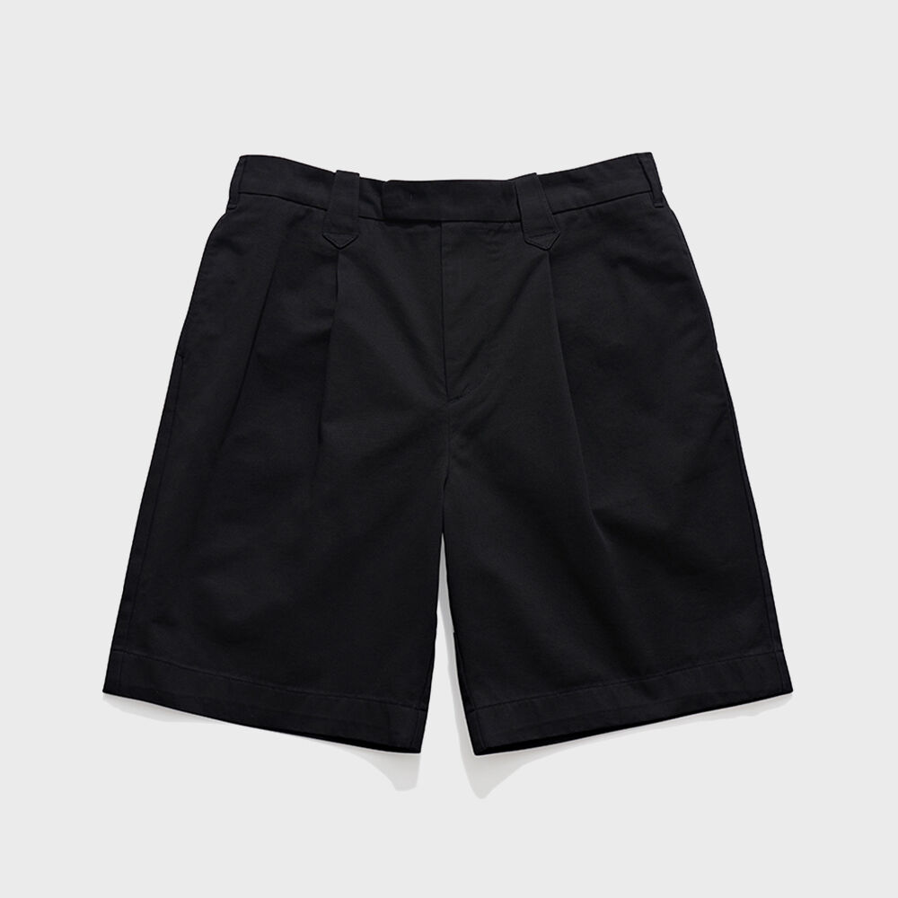 LA MER MA MAISON] COLOR TAG ONE TUCK SHORT BLACK - 감도 깊은