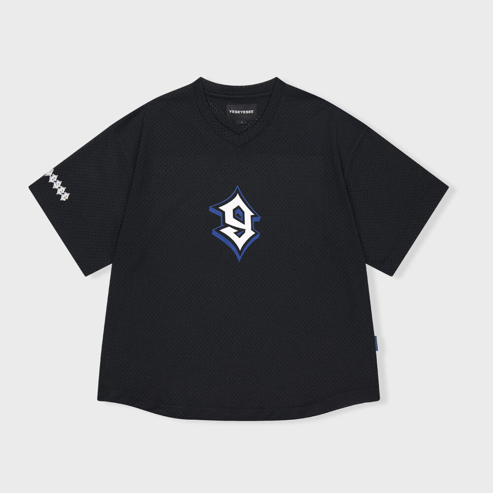 [YESEYESEE]★Y.E.S Mesh Football Tee yeseyesee® :: Y.E.S Jacquard Football Tee Black