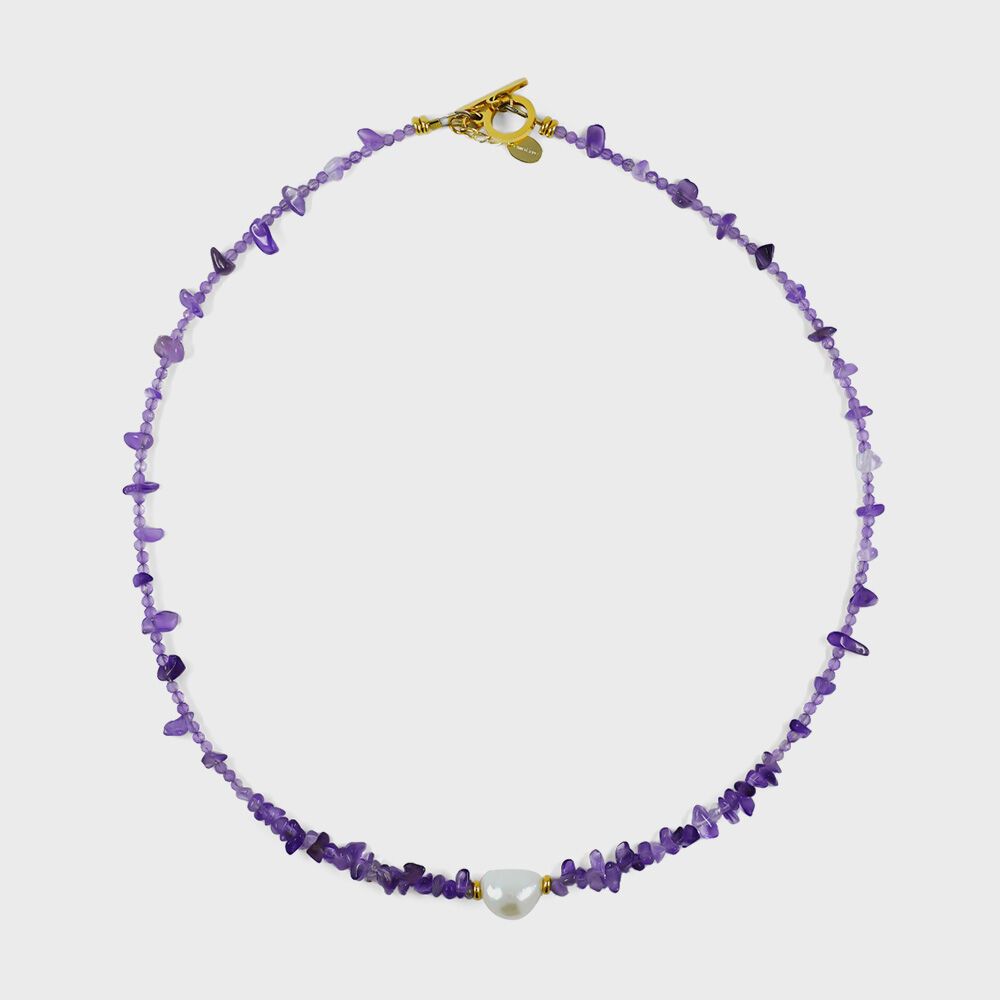 [gold plated] amethyst gold necklace - 감도 깊은 취향 셀렉트샵 29CM