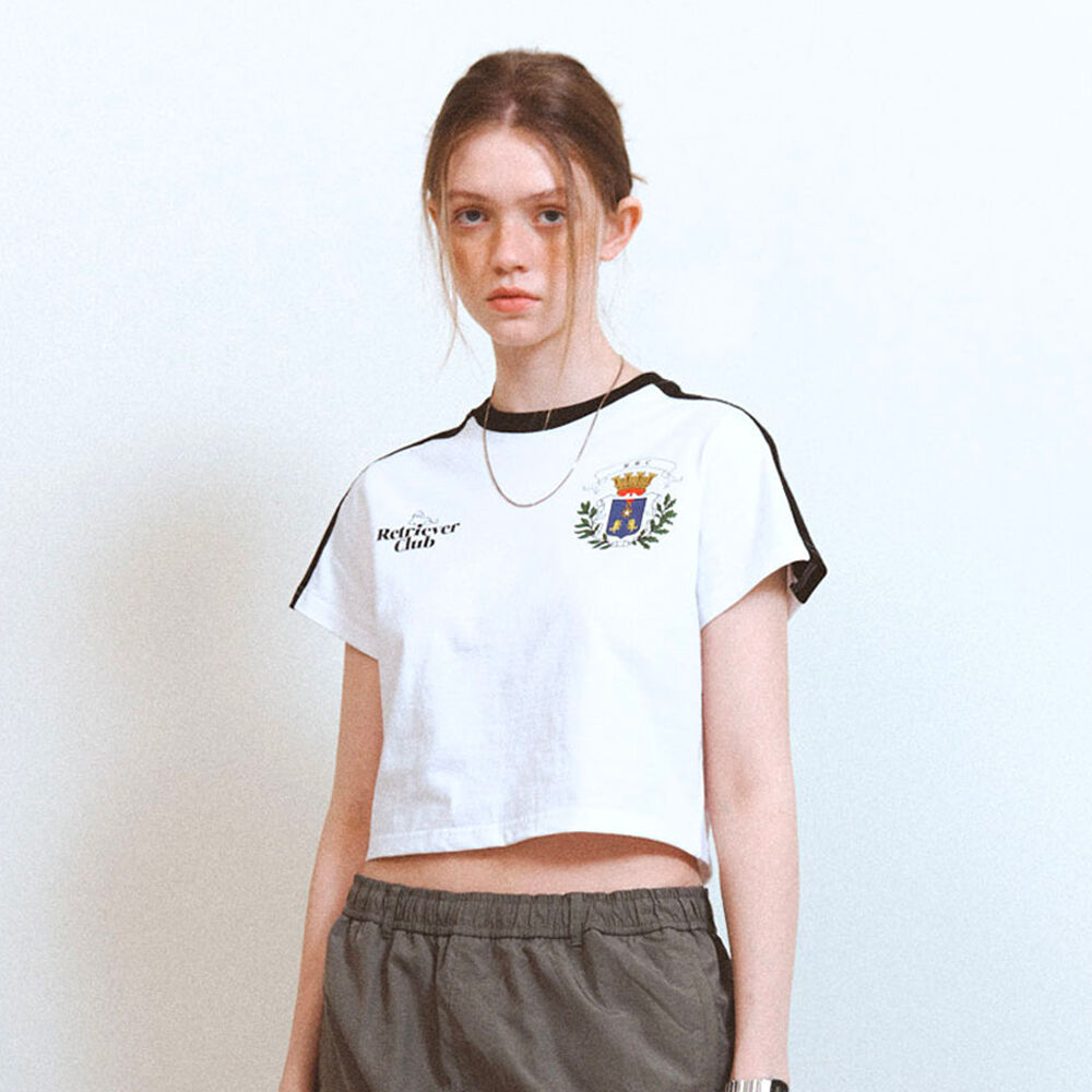 CROWN SOCCER CROP TEE [WHITE] - 감도 깊은 취향 셀렉트샵 29CM