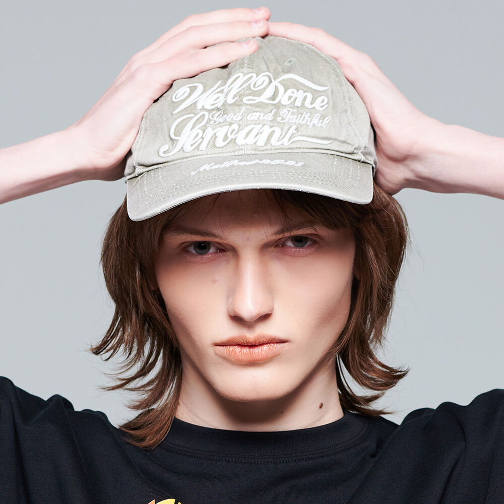 キャップ HOLYNUMBER7 Washing embroidery ball cap beige Beige Herringbone – CHORD