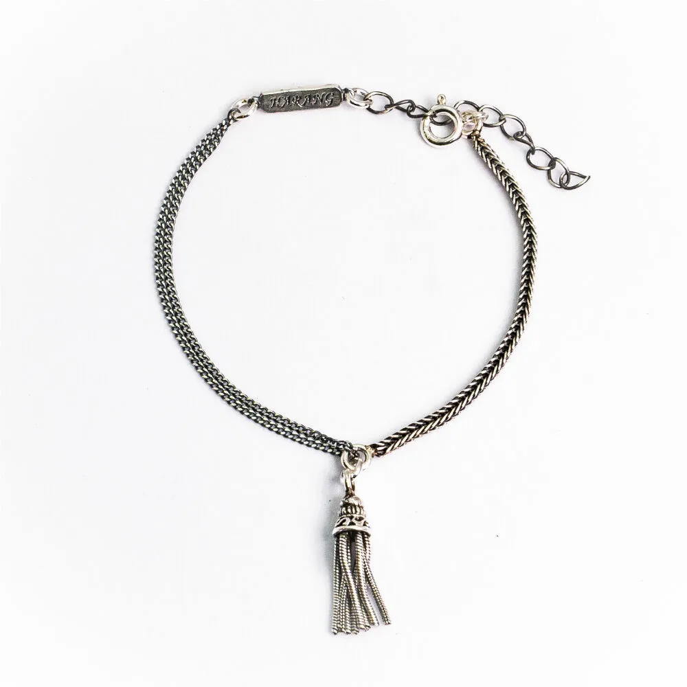 hr-276b-tassel-half-half-double-chain-bracelet-wheat