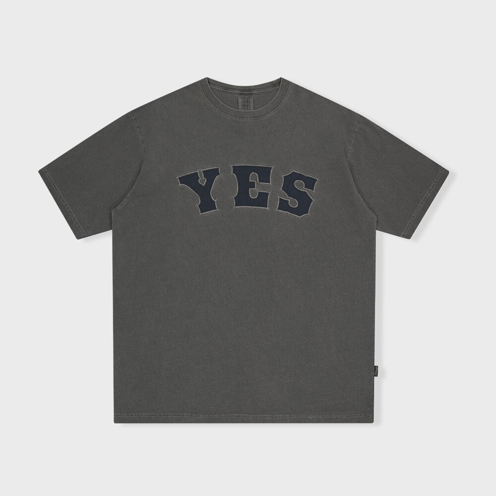【YESEYESEE】Y.E.S Pigment Applique Tee Gun l★関税込★ Y.E.S Pigment Applique Tee Gun Metal - 감도 깊은 취향 셀렉트
