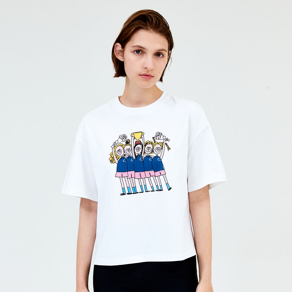 [Clove]★24SS★韓国大人気 ★Love Crop T-shirt 24SS clove] Love Crop T-shirt (Cream) - 감도 깊은 취향