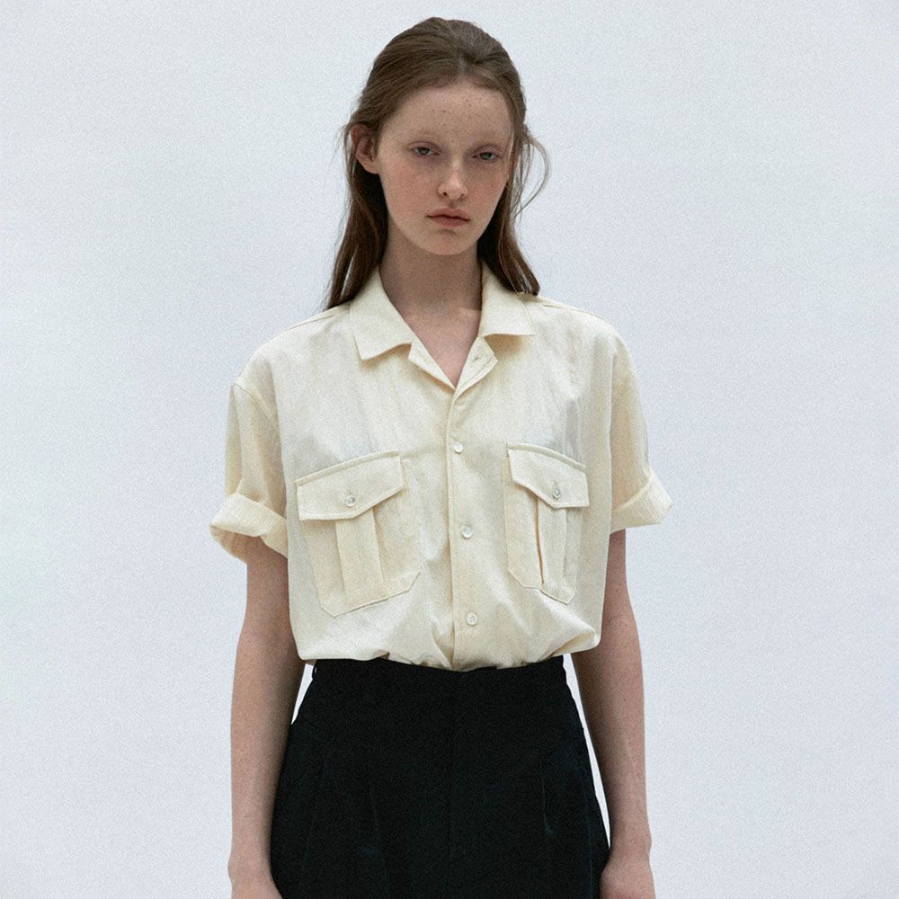 [29CM 단독 5차재입고] wrinkled lapel shirts (ivory)