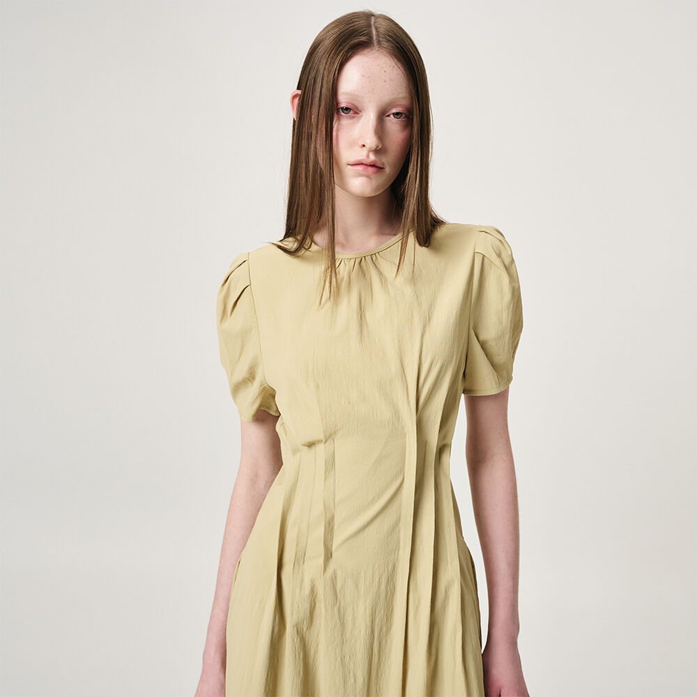 ワンピース ETMON Waist Pintuck Dress, Olive Yellow Waist Pintuck Dress, Olive Yellow - 감도 깊은 취향 셀렉트샵 29CM