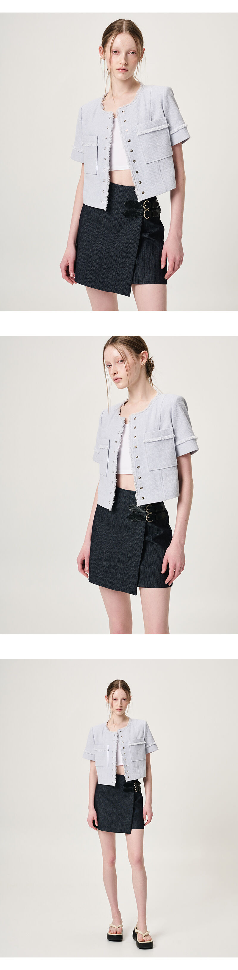 Buckle Wrap Mini Skirt, Black Indigo - 감도 깊은 취향 셀렉트