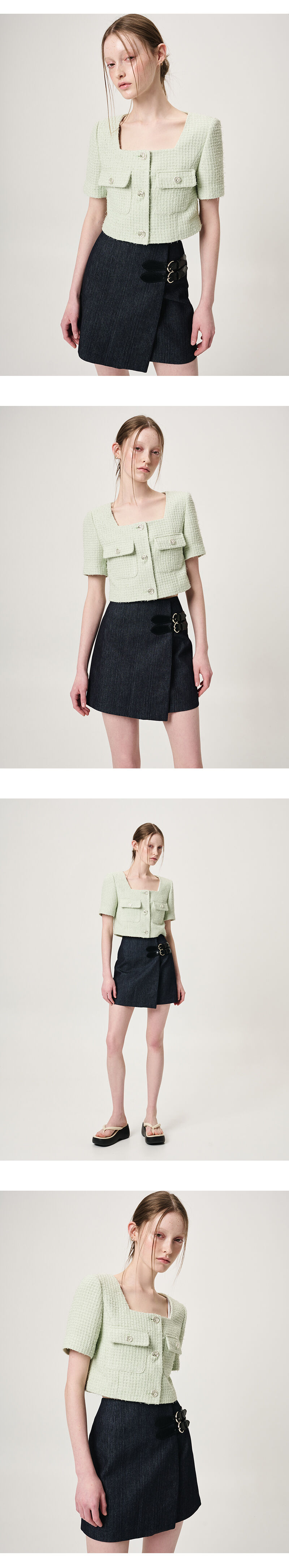Buckle Wrap Mini Skirt, Black Indigo - 감도 깊은 취향 셀렉트