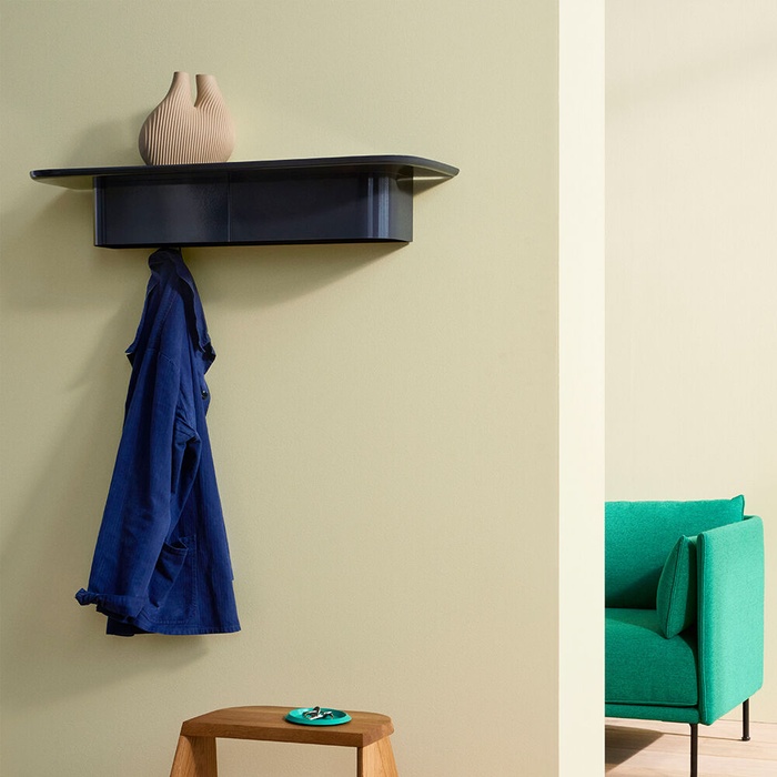 HAY Korpus shelf L, 7 hooks, midnight blue