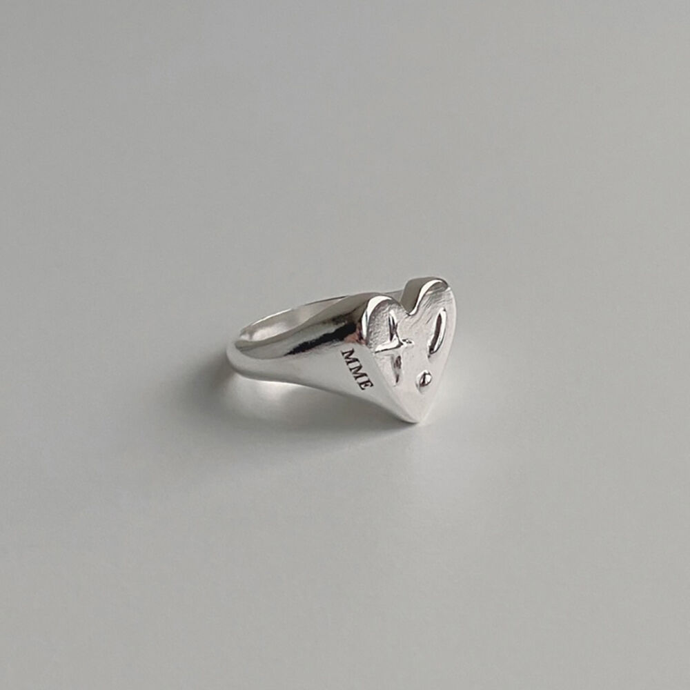 silver925] heart void ring-black silver - 감도 깊은 취향
