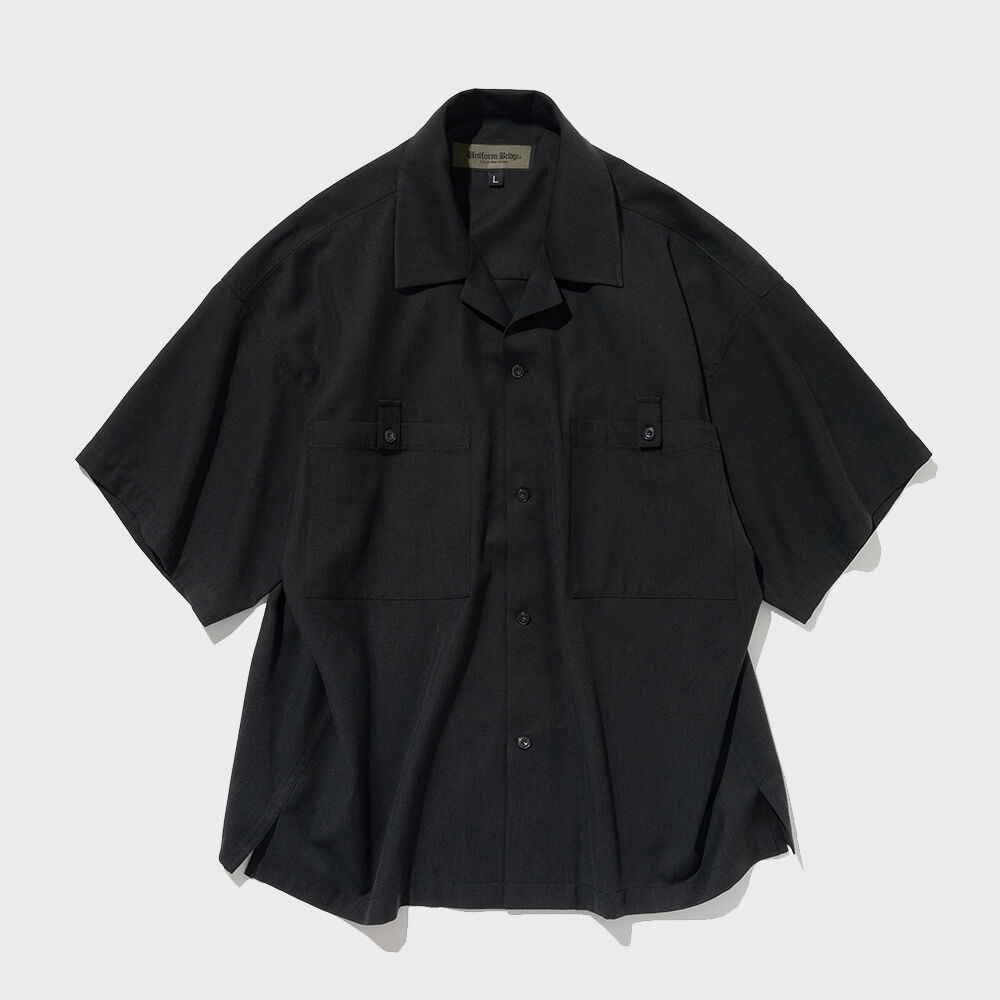 two pocket open collar s/s shirts black - 감도 깊은 취향 셀렉트샵 29CM