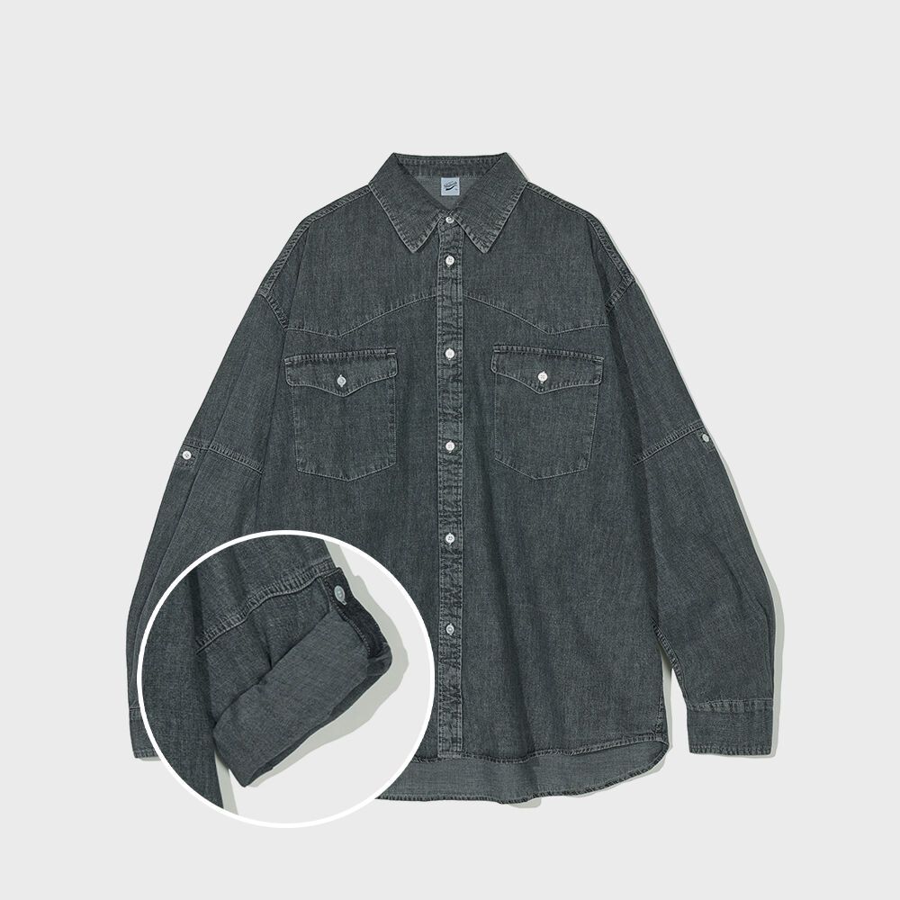 Stone Washing Denim Western Roll Up Shirt Black 감도 깊은 취향 셀렉트샵 29CM