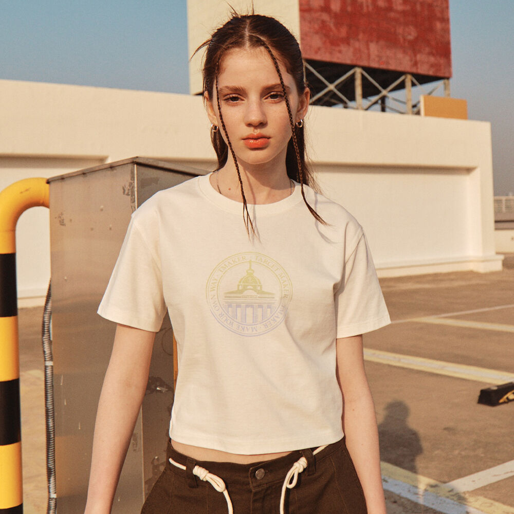 SILVER JELLY LETTERING CROP T-SHIRTS BK - 감도 깊은 취향