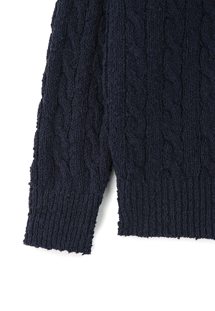 Boucle Cableknit Zipup_ Dark Navy 감도 깊은 취향 셀렉트샵 29CM