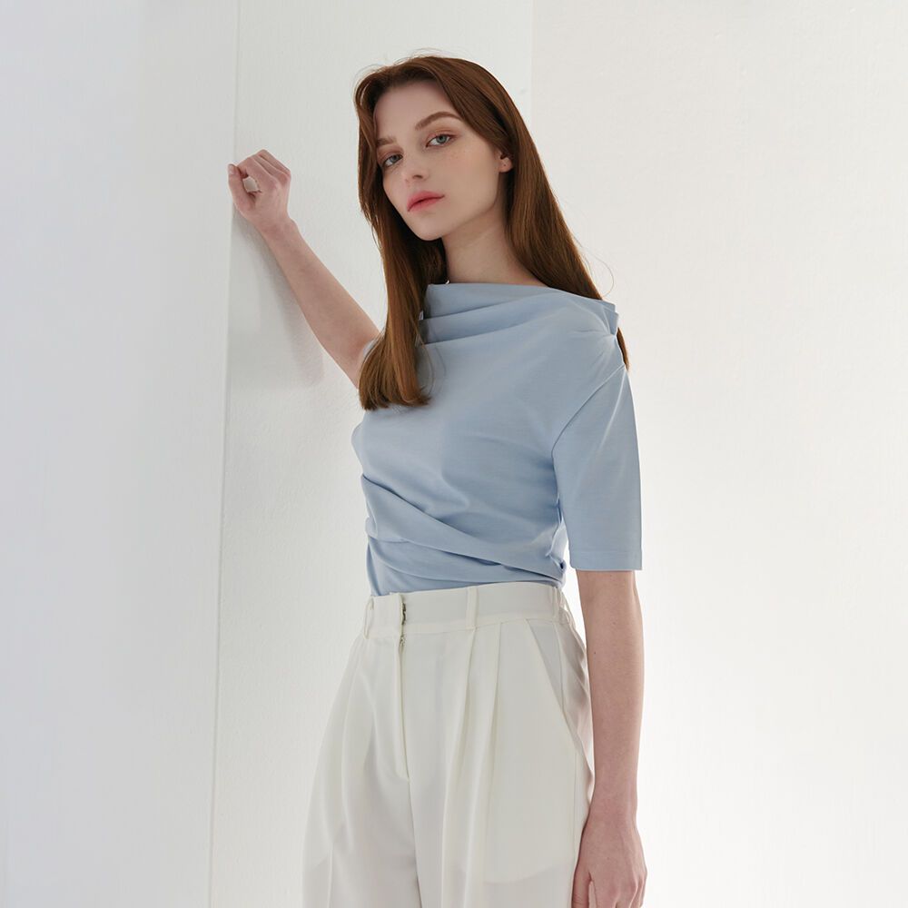 카미노 23 SS 핀턱 셔링 티셔츠 스카이 블루 - 감도 깊은 취향 셀렉트샵 29CM