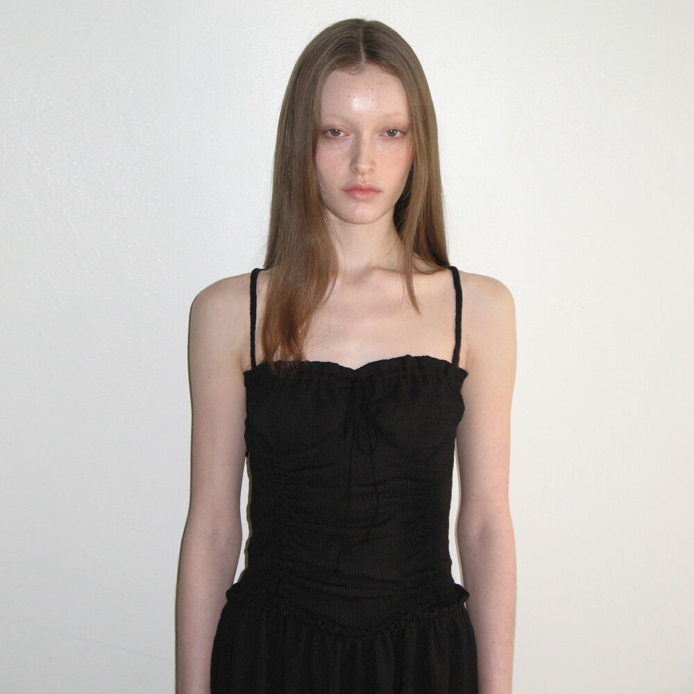 【SINOON】SHIRRING MINI DRESS (BLACK) [正規品] SINOON】SHIRRING MINI DRESS (BLACK) [正規品] (sinoon