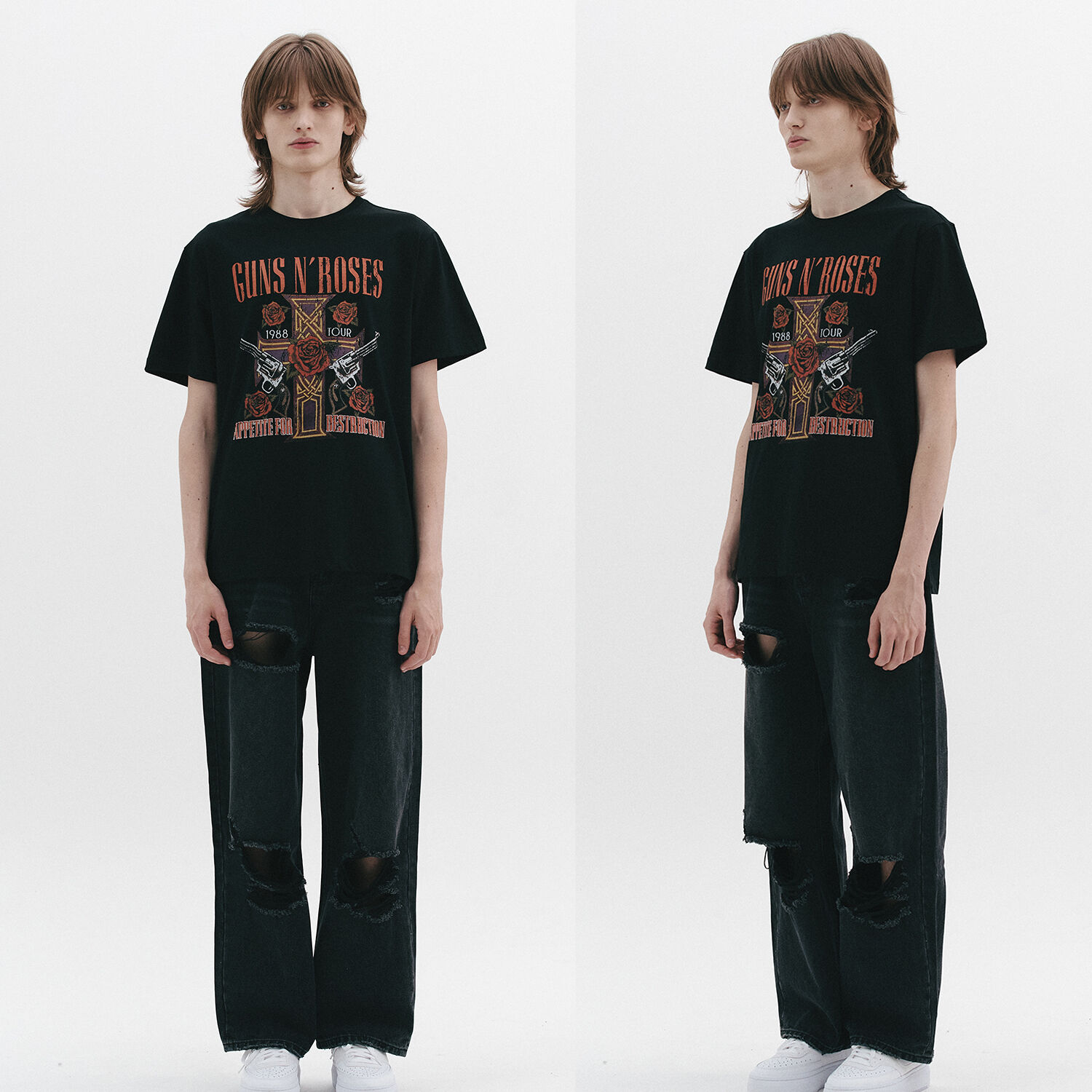 Tシャツ・カットソー [BRAVADO] GNR 88 TOUR VINTAGE CROSS (BRENT2346) GNR 88 TOUR VINTAGE CROSS (BRENT2346) - 감도 깊은 취향