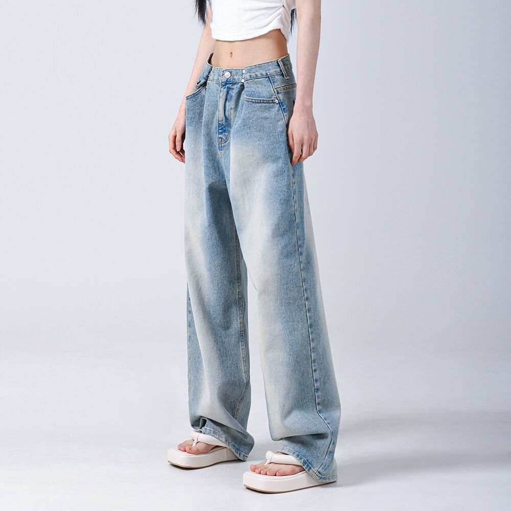 【Avandress】This is wide pants Knife Damage LIGHT BLUE This is wide pants Knife Damage LIGHT BLUE - 감도 깊은 취향