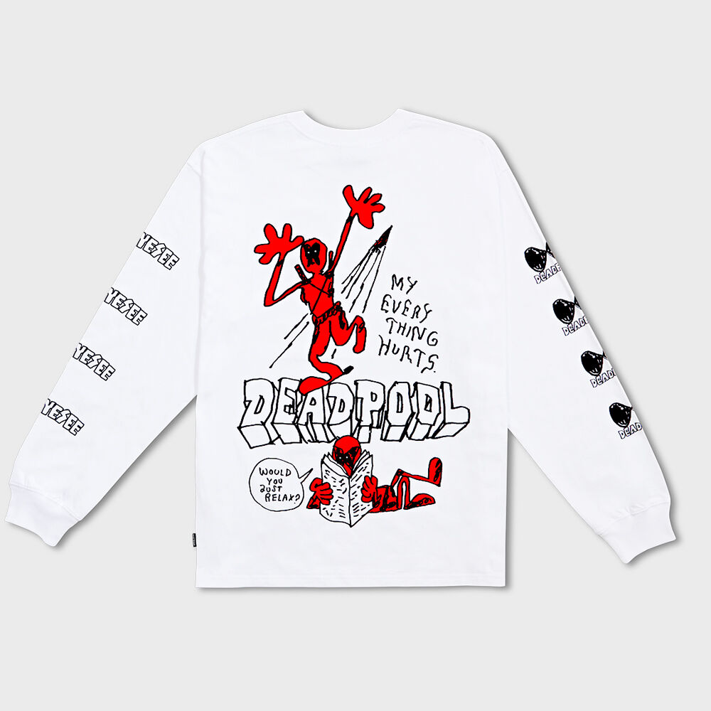 【YESEYESEE】Y.E.S x Deadpool Hurts Tee White★関税込★ YESEYESEE Y.E.S x Deadpool Hurts Tee MY328 (YESEYESEE/T