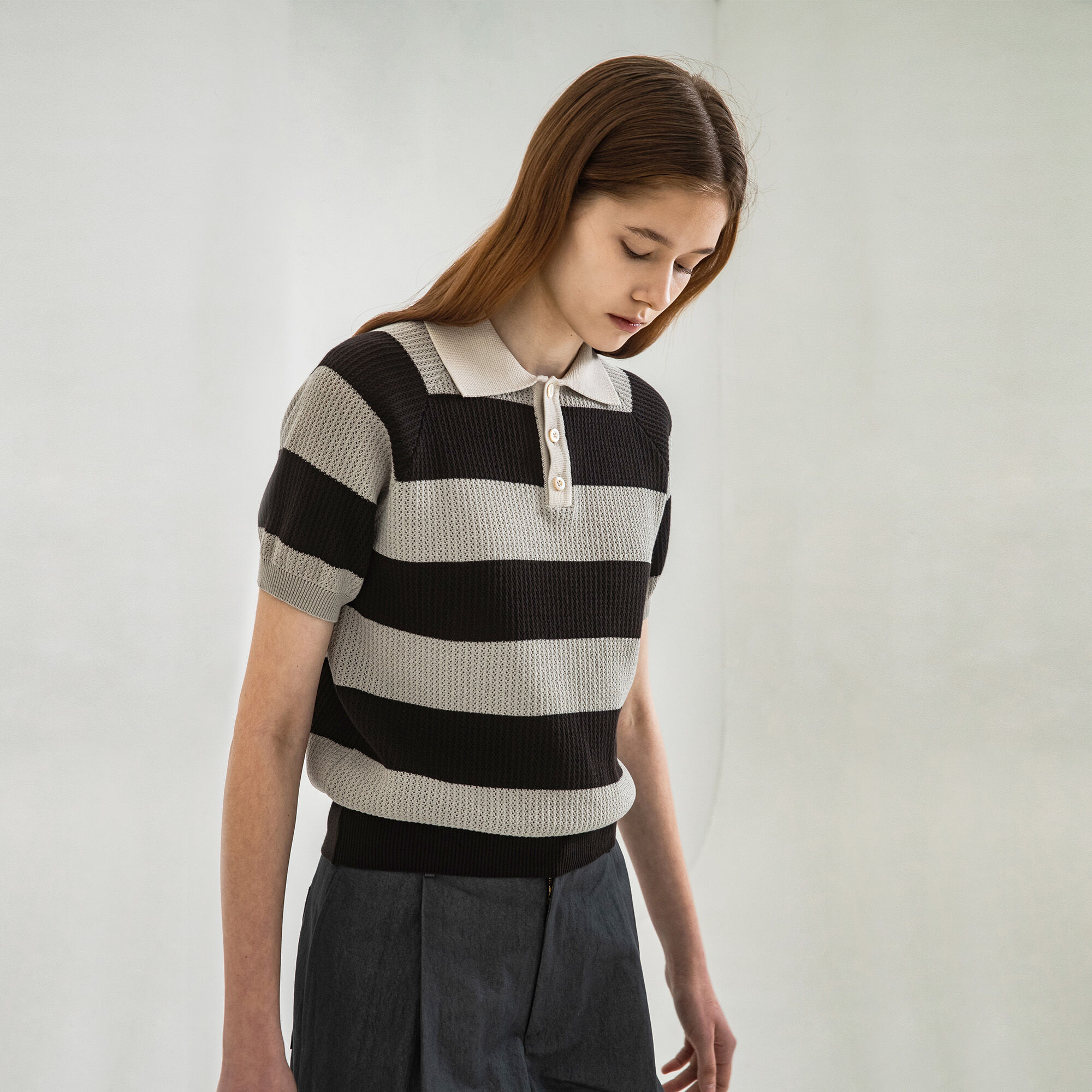 SEASON OUT] HARD TWIST RAGLAN KNIT(for HER)_BROWN/GRAY ST
