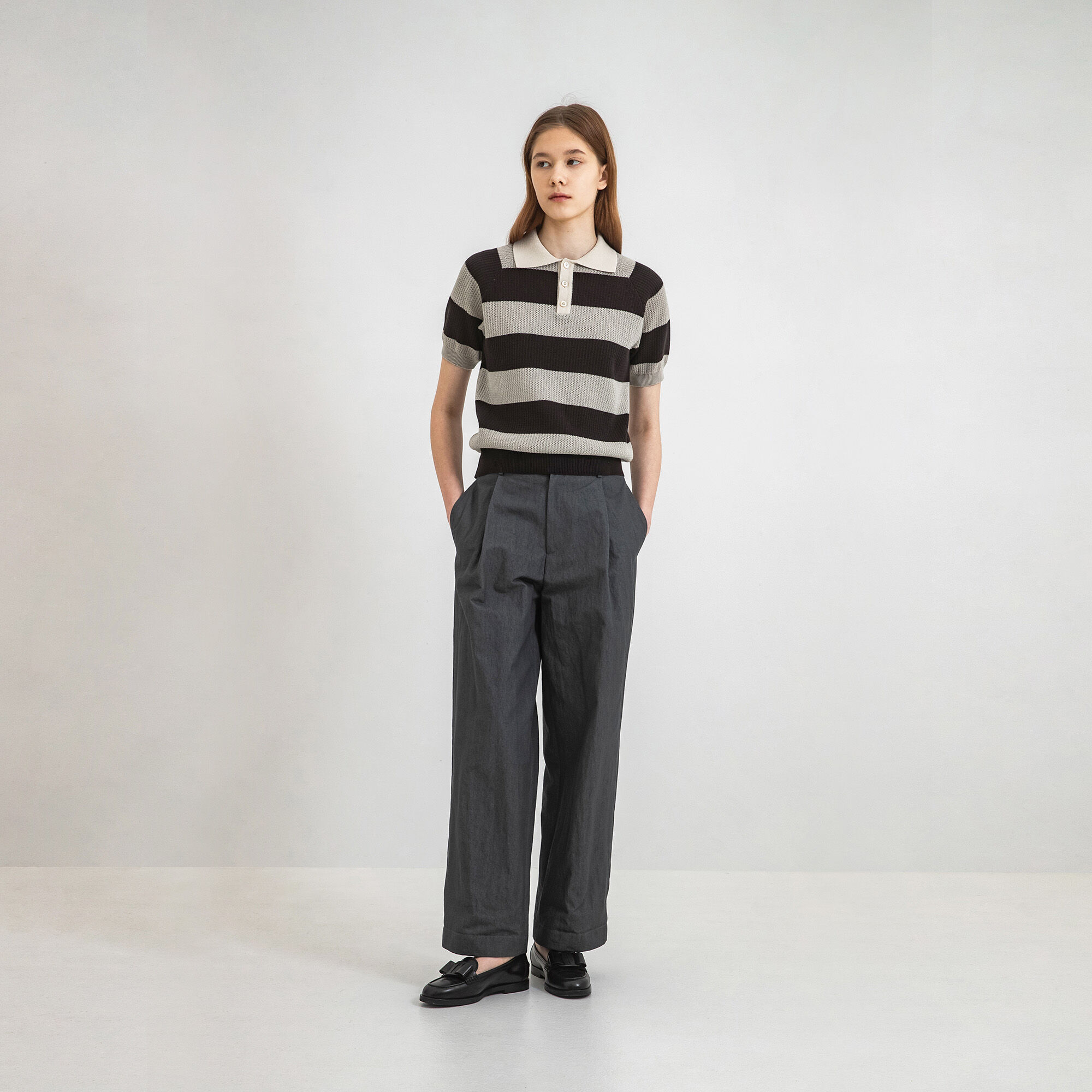 SEASON OUT] HARD TWIST RAGLAN KNIT(for HER)_BROWN/GRAY ST