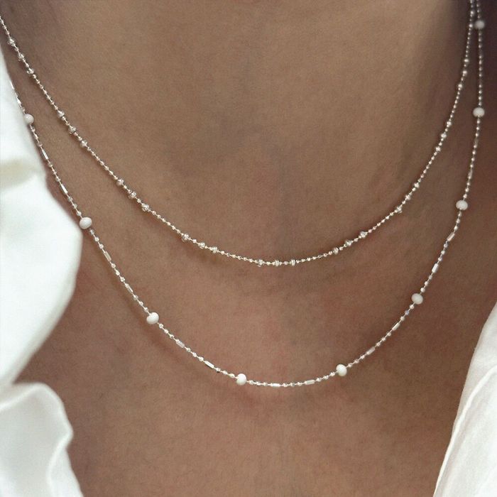 silver925 white ball necklace 감도 깊은 취향 셀렉트샵 29CM