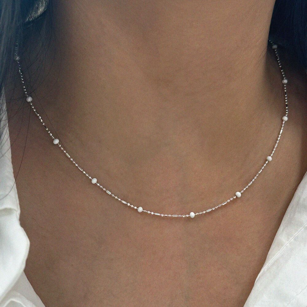 silver925 white ball necklace 감도 깊은 취향 셀렉트샵 29CM