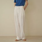 SIPT7078 투턱 나일론 슬랙스_White