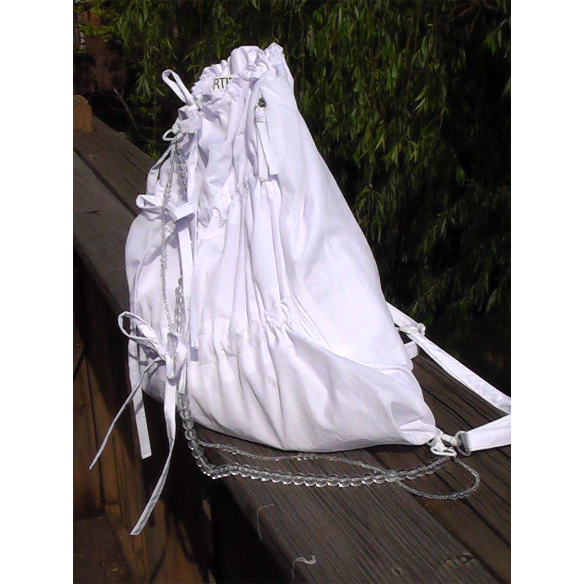 PARTIMENTO★韓国★人気★UTILITY RIBBON SHIRRING GYM SACK UTILITY RIBBON SHIRRING GYM SACK_WHITE - 감도 깊은 취향