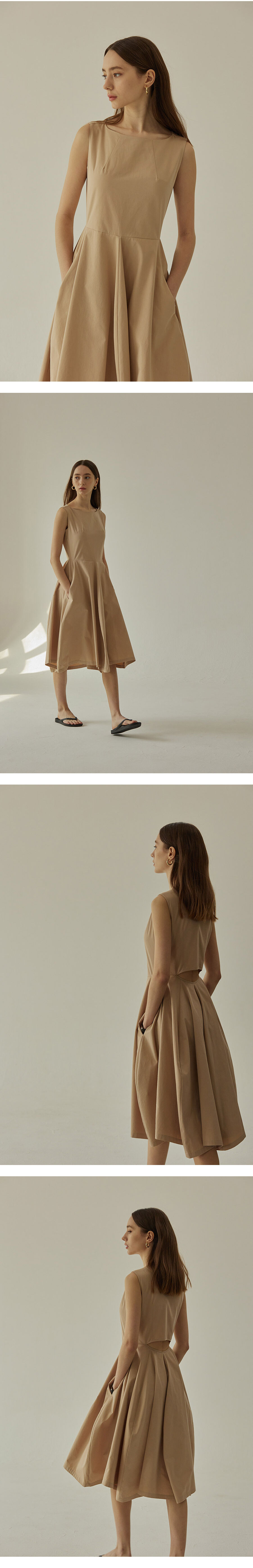 ★MANGOMANYPLEASE★ CUT OUT BACK FLARE ONE PIECE (SLEEVELESS CUT OUT BACK FLARE ONE PIECE (SLEEVELESS) - mangomanyplease