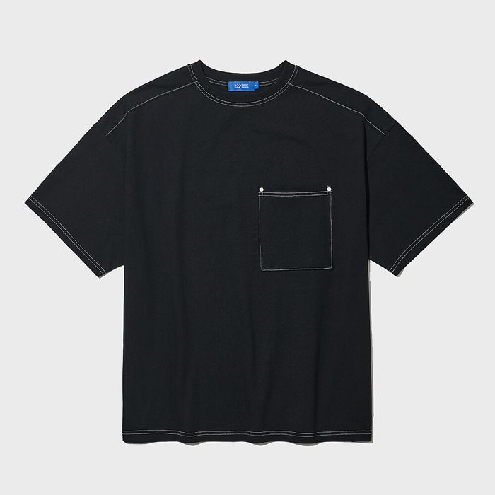 ST HEAVY COTTON OVER POCKET S/S TEE BLACK - 감도 깊은 취향 셀렉트샵 29CM