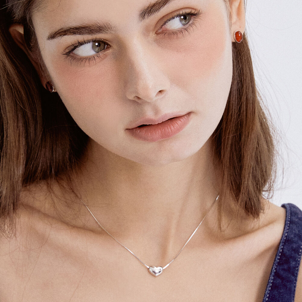 [TATIANA] 韓国☆SILVER925☆Plump Lettering Heart Necklace Designer fashion, Seoul-fully created | W Concept