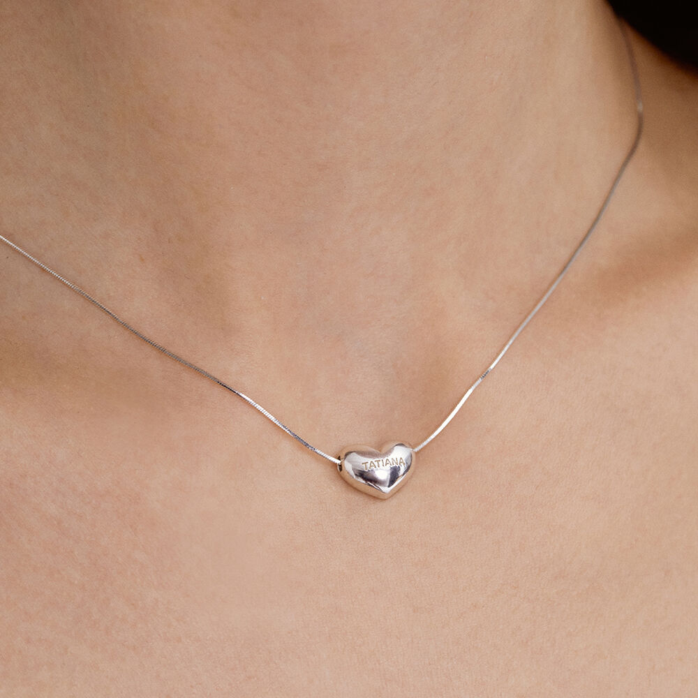 29CM 단독](SILVER925) Plump Lettering Heart Necklace NZ2022