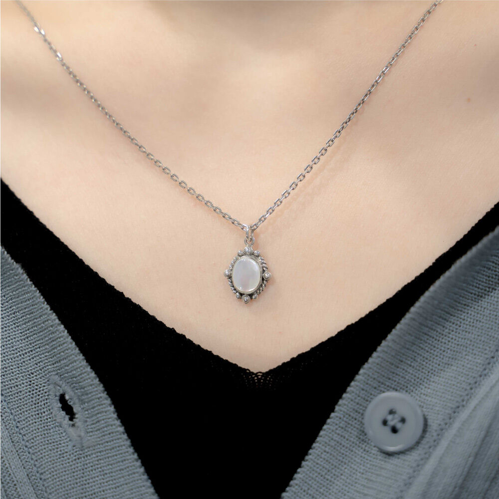 ★HARANG★ HR 61N_Mother of Pearl Necklace Shiㅁㅁㅁ Minㅁㅁ 착용] HR 61N_Mother of Pearl Pendant