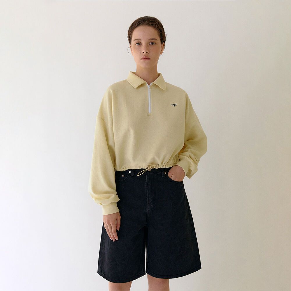 Yellow half zip sweatshirt Clearance