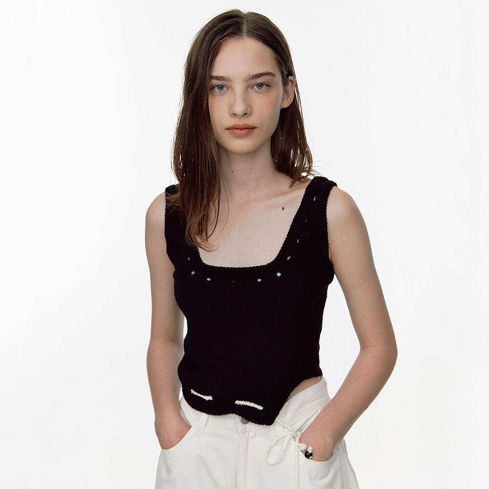★LANG&LU★ MUFFIN Lace Sleeveless Top MUFFINBLACK MUFFIN Lace Sleeveless Top(머핀)_BLACK - 감도 깊은 취향